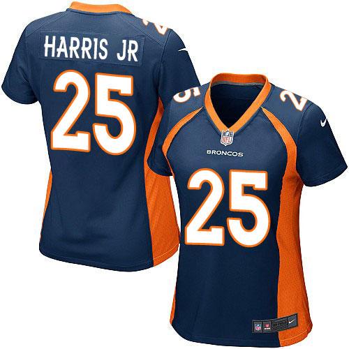 Nike Broncos #25 Chris Harris Jr Blue Alternate Women's Stitched NFL New Elite Jersey - Click Image to Close