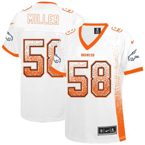 Nike Broncos #58 Von Miller White Women's Stitched NFL Elite Drift Fashion Jersey