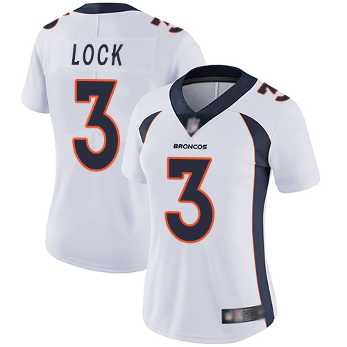 Nike Broncos #3 Drew Lock White Women's Stitched NFL Vapor Untouchable Limited Jersey - Click Image to Close