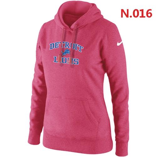 Women's Nike Detroit Lions Heart & Soul Pullover Hoodie Pink