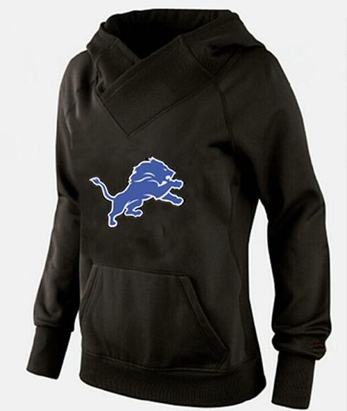 Women's Detroit Lions Logo Pullover Hoodie Black-1