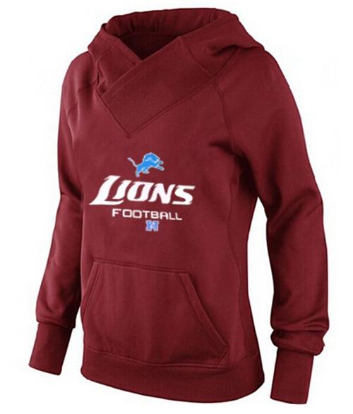 Women's Detroit Lions Big & Tall Critical Victory Pullover Hoodie Red