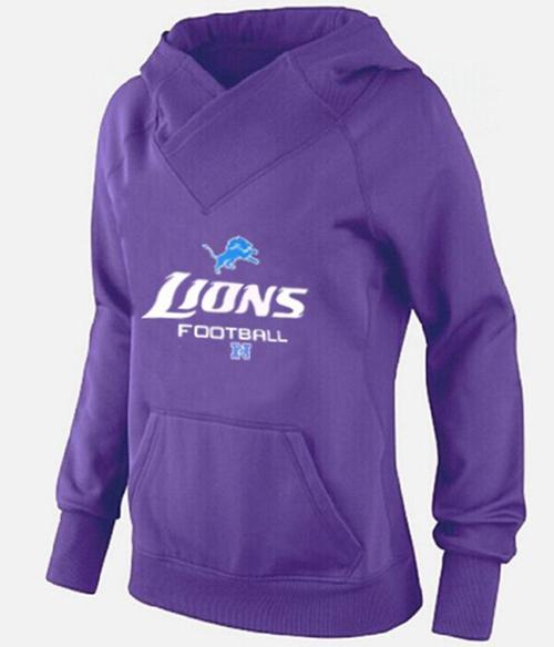 Women's Detroit Lions Big & Tall Critical Victory Pullover Hoodie Purple