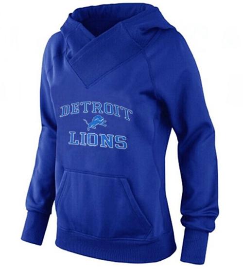 Women's Detroit Lions Heart & Soul Pullover Hoodie Blue