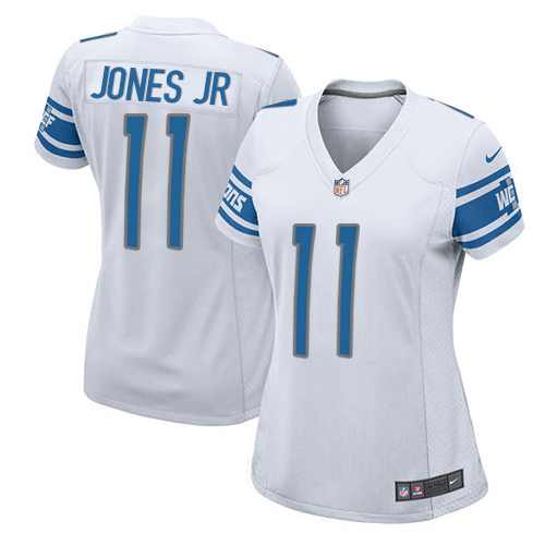 Nike Lions #11 Marvin Jones Jr White Women's Stitched NFL Elite Jersey - Click Image to Close