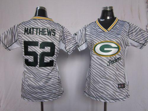 Nike Packers #52 Clay Matthews Zebra Women's Stitched NFL Elite Jersey