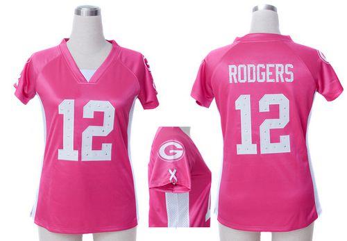 Nike Packers #12 Aaron Rodgers Pink Draft Him Name & Number Top Women's Stitched NFL Elite Jersey