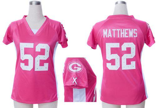 Nike Packers #52 Clay Matthews Pink Draft Him Name & Number Top Women's Stitched NFL Elite Jersey