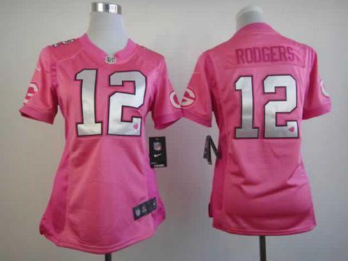 Nike Packers #12 Aaron Rodgers Pink Women's Be Luv'd Stitched NFL Elite Jersey