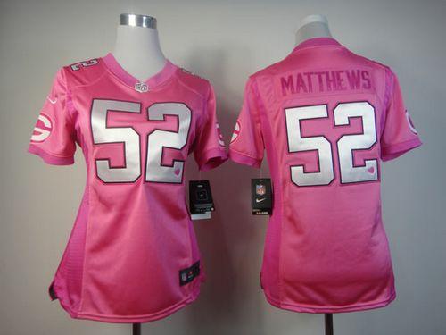 Nike Packers #52 Clay Matthews Pink Women's Be Luv'd Stitched NFL Elite Jersey