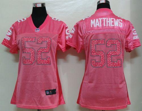 Nike Packers #52 Clay Matthews Pink Sweetheart Women's NFL Game Jersey