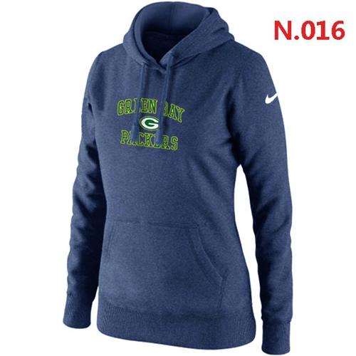 Women's Nike Green Bay Packers Heart & Soul Pullover Hoodie Dark Blue