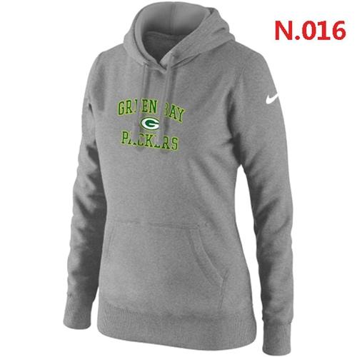 Women's Nike Green Bay Packers Heart & Soul Pullover Hoodie Light Grey