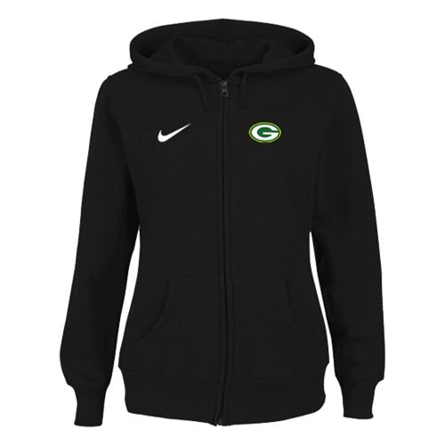 Nike Green Bay Packers Ladies Tailgater Full Zip Hoodie Black