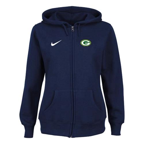 Nike Green Bay Packers Ladies Tailgater Full Zip Hoodie Blue