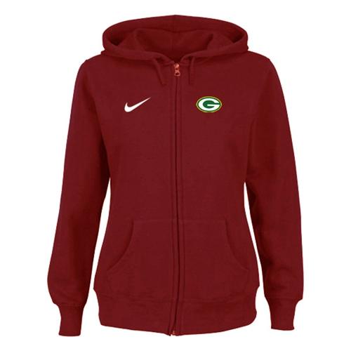 Nike Green Bay Packers Ladies Tailgater Full Zip Hoodie Red