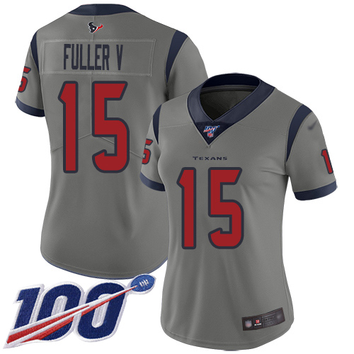 Texans #15 Will Fuller V Gray Women's Stitched Football Limited Inverted Legend 100th Season Jersey