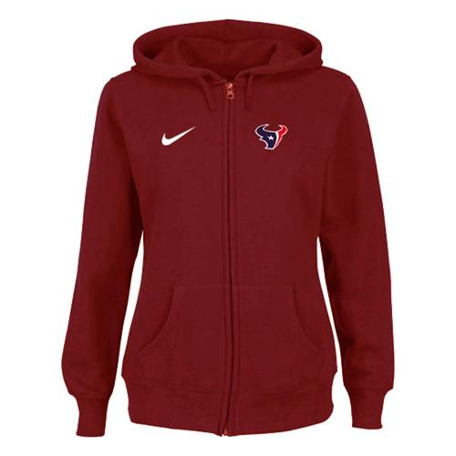 Nike Houston Texans Ladies Tailgater Full Zip Hoodie Red - Click Image to Close