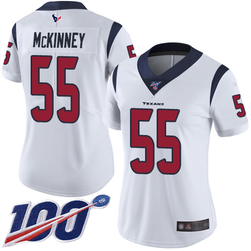 Texans #55 Benardrick McKinney White Women's Stitched Football 100th Season Vapor Limited Jersey