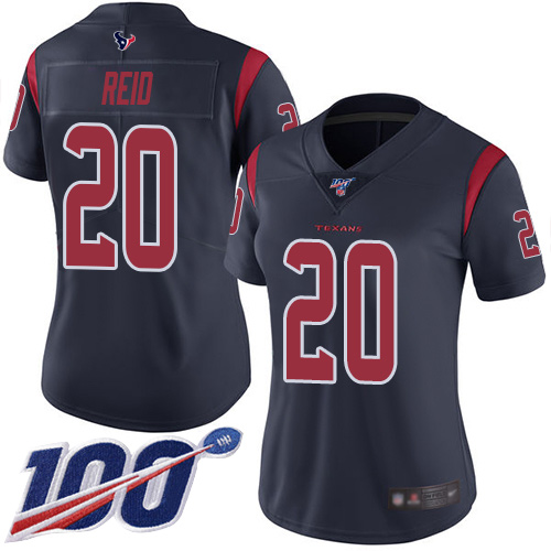 Texans #20 Justin Reid Navy Blue Women's Stitched Football Limited Rush 100th Season Jersey