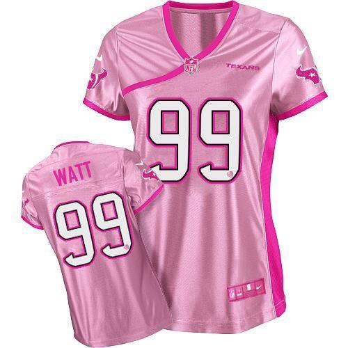 Nike Texans #99 J.J. Watt Pink Women's Be Luv'd Stitched NFL Elite Jersey - Click Image to Close