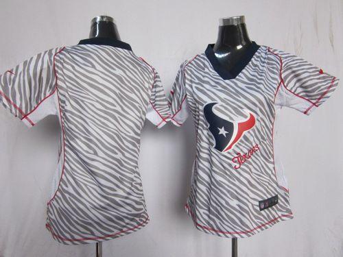 Nike Texans Blank Zebra Women's Stitched NFL Elite Jersey