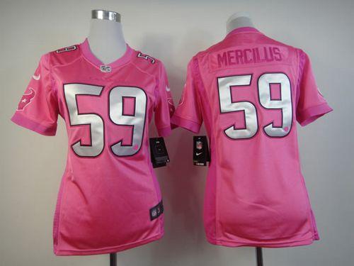 Nike Texans #59 Whitney Mercilus Pink Women's Be Luv'd Stitched NFL Elite Jersey