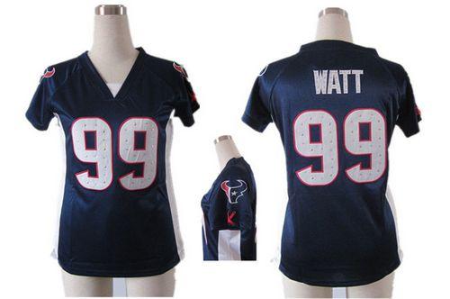 Nike Texans #99 J.J. Watt Navy Blue Team Color Draft Him Name & Number Top Women's Stitched NFL Elite Jersey