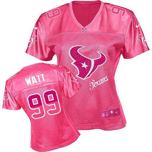 Nike Texans #99 J.J. Watt Pink Women's Fem Fan NFL Game Jersey