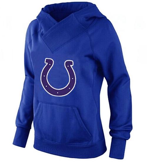 Women's Indianapolis Colts Logo Pullover Hoodie Blue-1