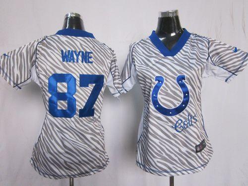 Nike Colts #87 Reggie Wayne Zebra Women's Stitched NFL Elite Jersey