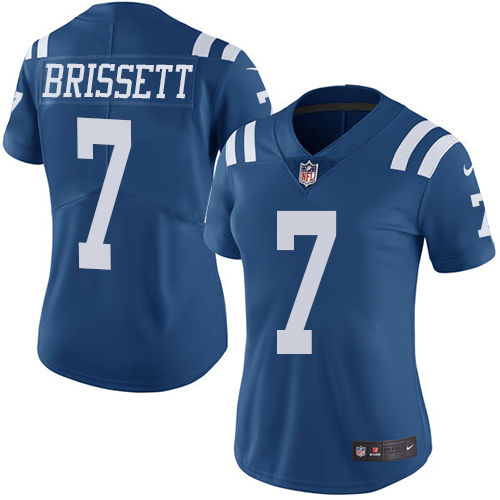 Nike Colts #7 Jacoby Brissett Royal Blue Women's Stitched NFL Limited Rush Jersey - Click Image to Close