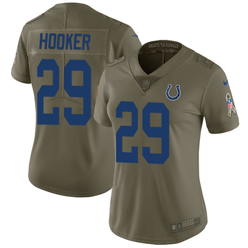 Nike Colts #29 Malik Hooker Olive Women's Stitched NFL Limited 2017 Salute to Service Jersey - Click Image to Close