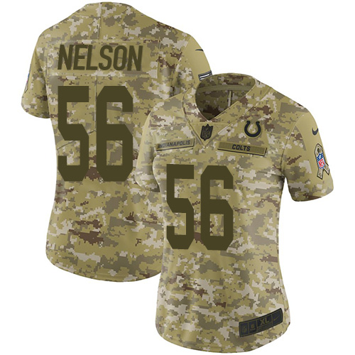 Nike Colts #56 Quenton Nelson Camo Women's Stitched NFL Limited 2018 Salute to Service Jersey - Click Image to Close