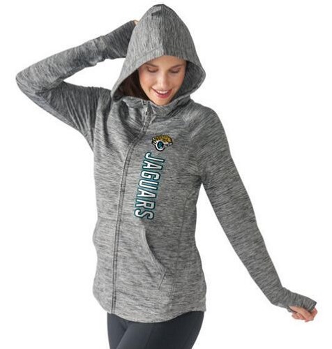 Women's NFL Jacksonville Jaguars G-III 4Her by Carl Banks Recovery Full-Zip Hoodie Heathered Gray