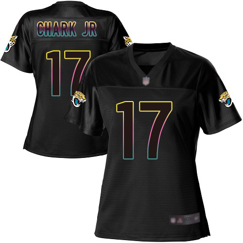 Jaguars #17 DJ Chark Jr Black Women's Football Fashion Game Jersey