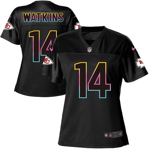 Nike Chiefs #14 Sammy Watkins Black Women's NFL Fashion Game Jersey