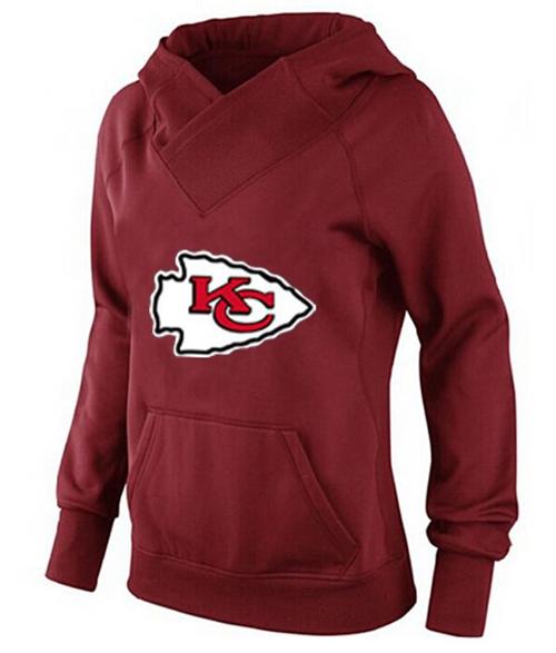 Women's Kansas City Chiefs Logo Pullover Hoodie Red-1