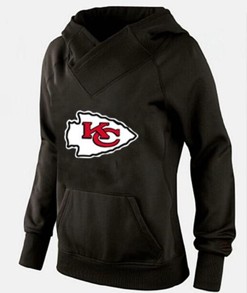 Women's Kansas City Chiefs Logo Pullover Hoodie Black