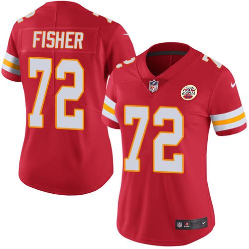 Nike Chiefs #72 Eric Fisher Red Team Color Women's Stitched NFL Vapor Untouchable Limited Jersey - Click Image to Close