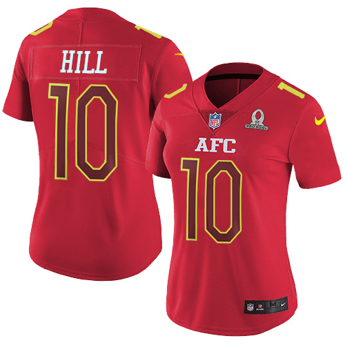 Nike Chiefs #10 Tyreek Hill Red Women's Stitched NFL Limited AFC 2017 Pro Bowl Jersey - Click Image to Close