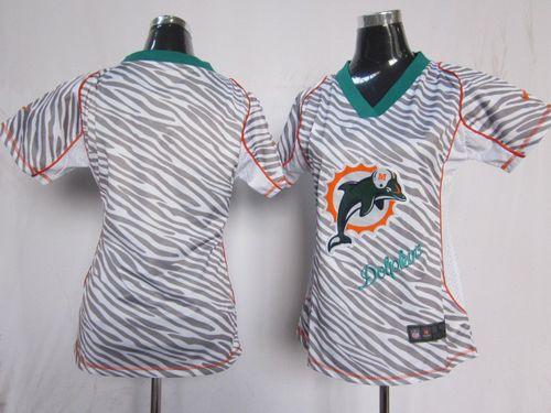 Nike Dolphins Blank Zebra Women's Stitched NFL Elite Jersey