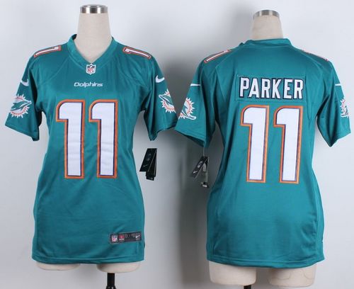 Nike Dolphins #11 DeVante Parker Aqua Green Team Color Women's Stitched NFL New Elite Jersey