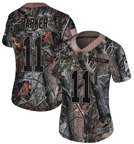 Nike Dolphins #11 DeVante Parker Camo Women's Stitched NFL Limited Rush Realtree Jersey