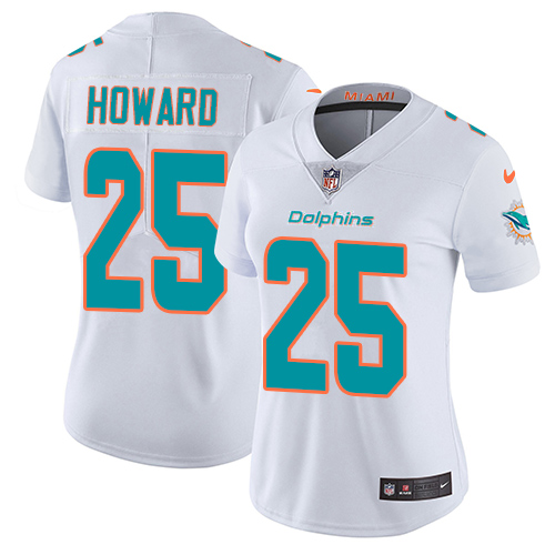 Nike Dolphins #25 Xavien Howard White Women's Stitched NFL Vapor Untouchable Limited Jersey