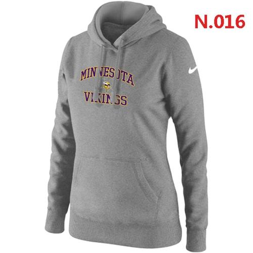 Women's Nike Minnesota Vikings Heart & Soul Pullover Hoodie Light Grey