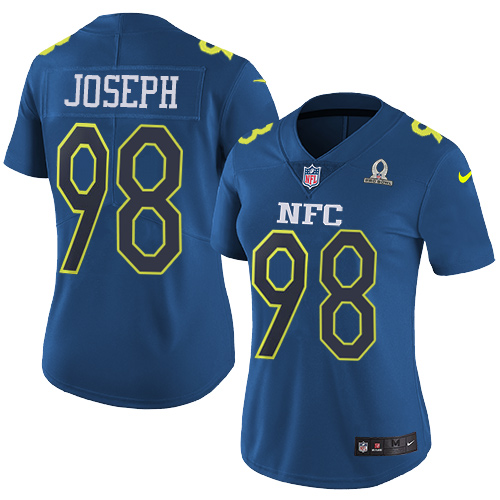 Nike Vikings #98 Linval Joseph Navy Women's Stitched NFL Limited NFC 2017 Pro Bowl Jersey