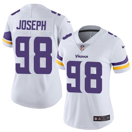 Nike Vikings #98 Linval Joseph White Women's Stitched NFL Vapor Untouchable Limited Jersey - Click Image to Close