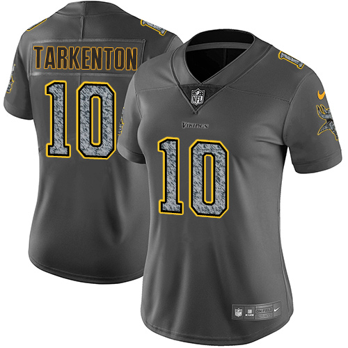 Nike Vikings #10 Fran Tarkenton Gray Static Women's Stitched NFL Vapor Untouchable Limited Jersey