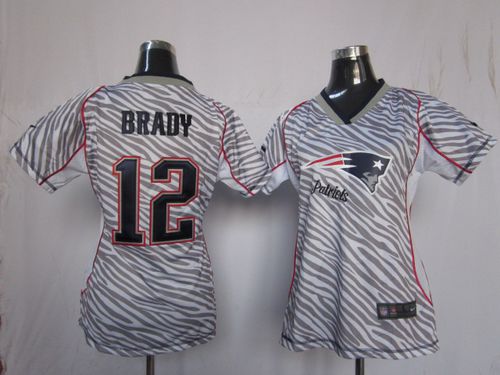 Nike Patriots #12 Tom Brady Zebra Women's Stitched NFL Elite Jersey